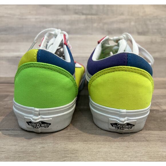 Vans Old Skool Neon Color Block Skate Shoes Men’s 7 Women’s 8.5 Retro Unisex - Picture 4 of 8